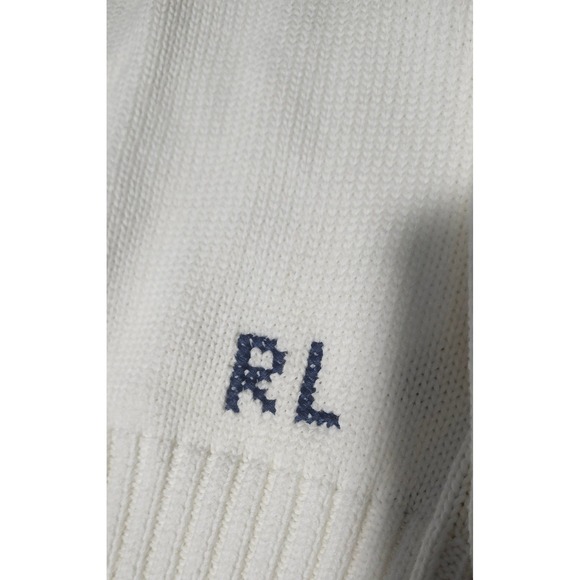 Polo Ralph Lauren Polo Bear Sweater Intarsia Knit Cream Nautical Lighthouse NWT - Picture 7 of 8